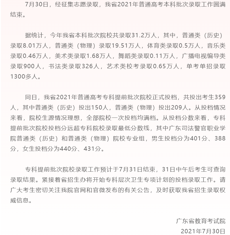 广东省专科提前批分数解析